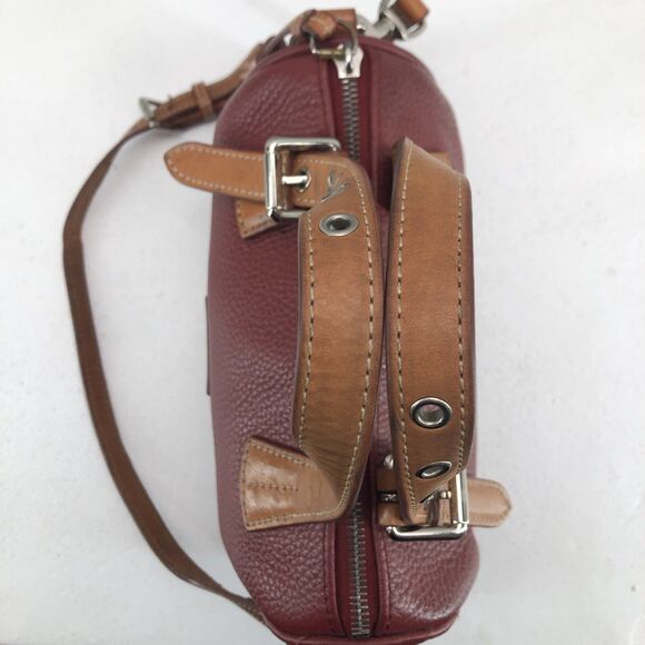 Vintage Dooney & Bourke Genuine Pebbled Leather Red Adj tote Crossbody Bag - Picture 7 of 15